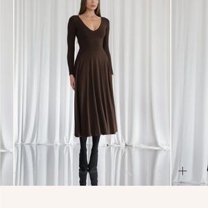 Aym Studio Moya Maxi Dress in Chocolate Brown